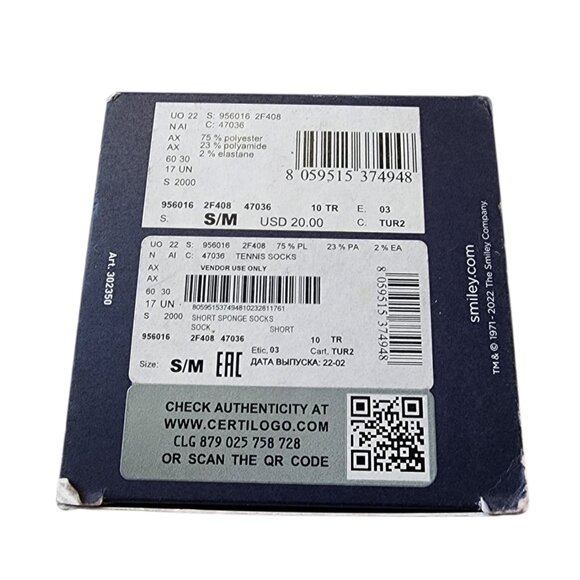 Armani Exchange Smiley Logo Sponge Socks Black - Picture 4 of 4